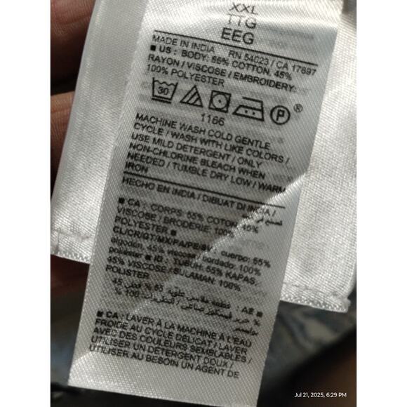 Old Navy XXL Women's Matching Embroidered Boho Cottagecore Peasant Flutter Top - Picture 9 of 12